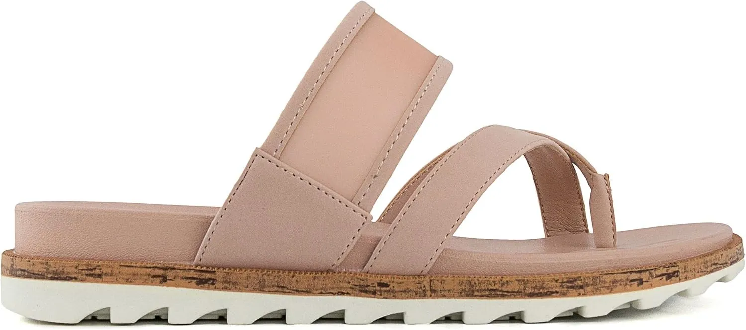 LONDON FOG Womens Noome Comfort Platform Sandal Stretch Fabric Comfort Womens Sandals