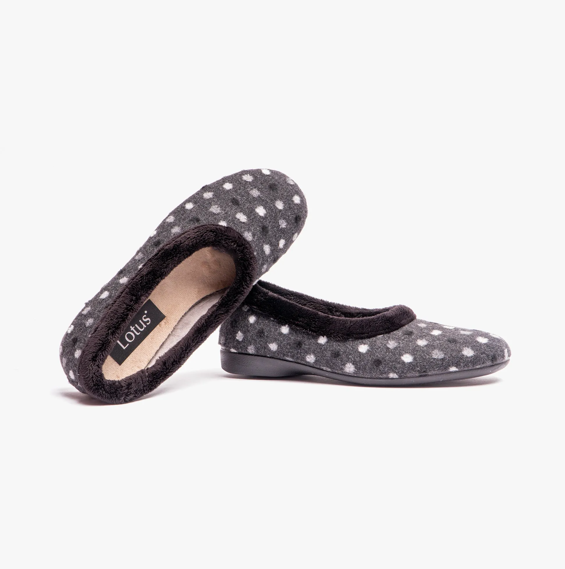 Lotus GERI Womens Slippers Black