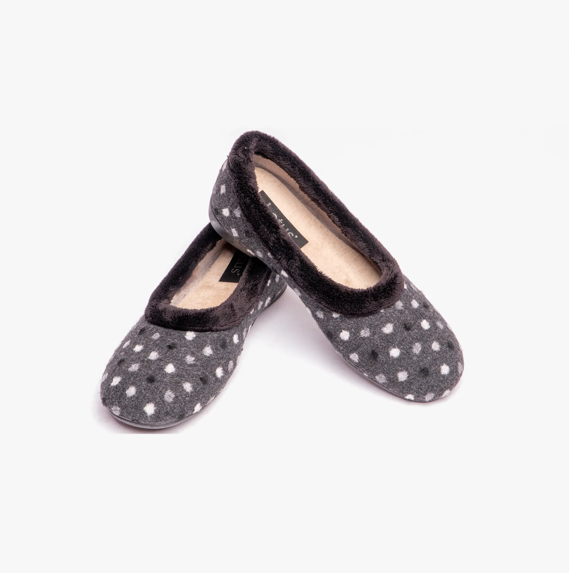 Lotus GERI Womens Slippers Black