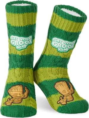 Marvel Fluffy Socks, Mens Slipper Socks, Black Panther Thor Warm Knitted Socks