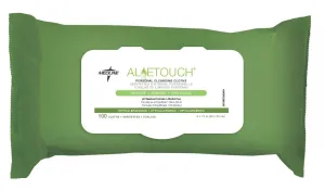 Medline FitRight Aloe Personal Wipes, 8 x 10 Inches, Scented, Soft Pack with Flip Top Lid, Pack of 100