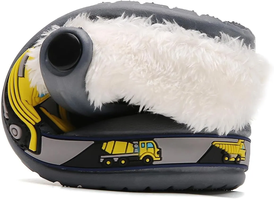 Meidiastra Kids Fur Lined Clogs Shoes Slip On Garden Shoes Non Slip House Home Slippers for Boys Girls