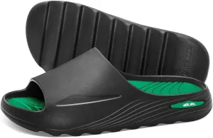 Men's Athletic Sandals Soft - tech Sports Recovery Slide Basketball Outdoor Slipper with Arch Support Plantar Fasciitis Relief