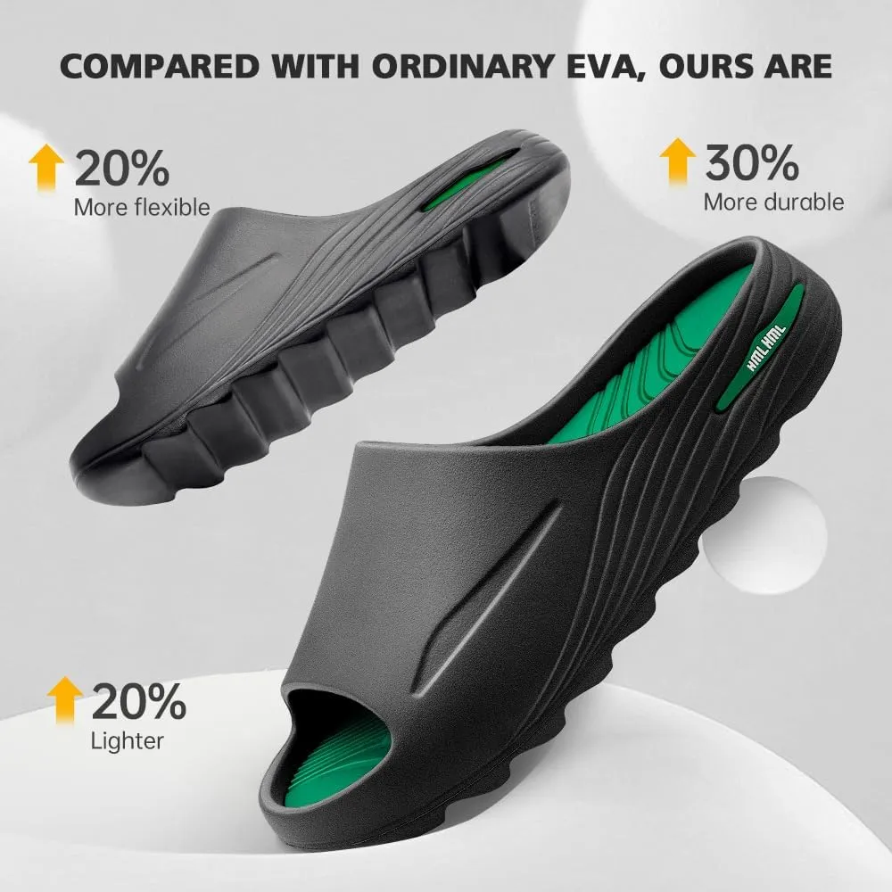 Men's Athletic Sandals Soft - tech Sports Recovery Slide Basketball Outdoor Slipper with Arch Support Plantar Fasciitis Relief