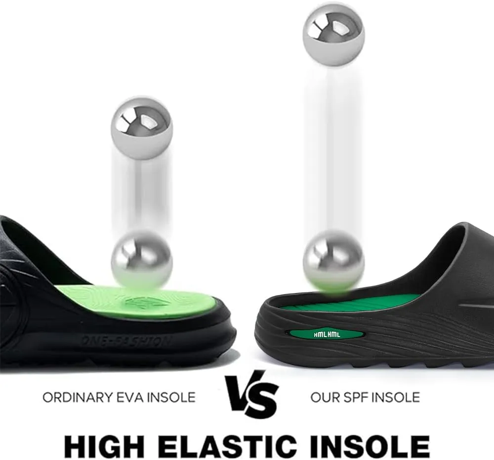 Men's Athletic Sandals Soft - tech Sports Recovery Slide Basketball Outdoor Slipper with Arch Support Plantar Fasciitis Relief
