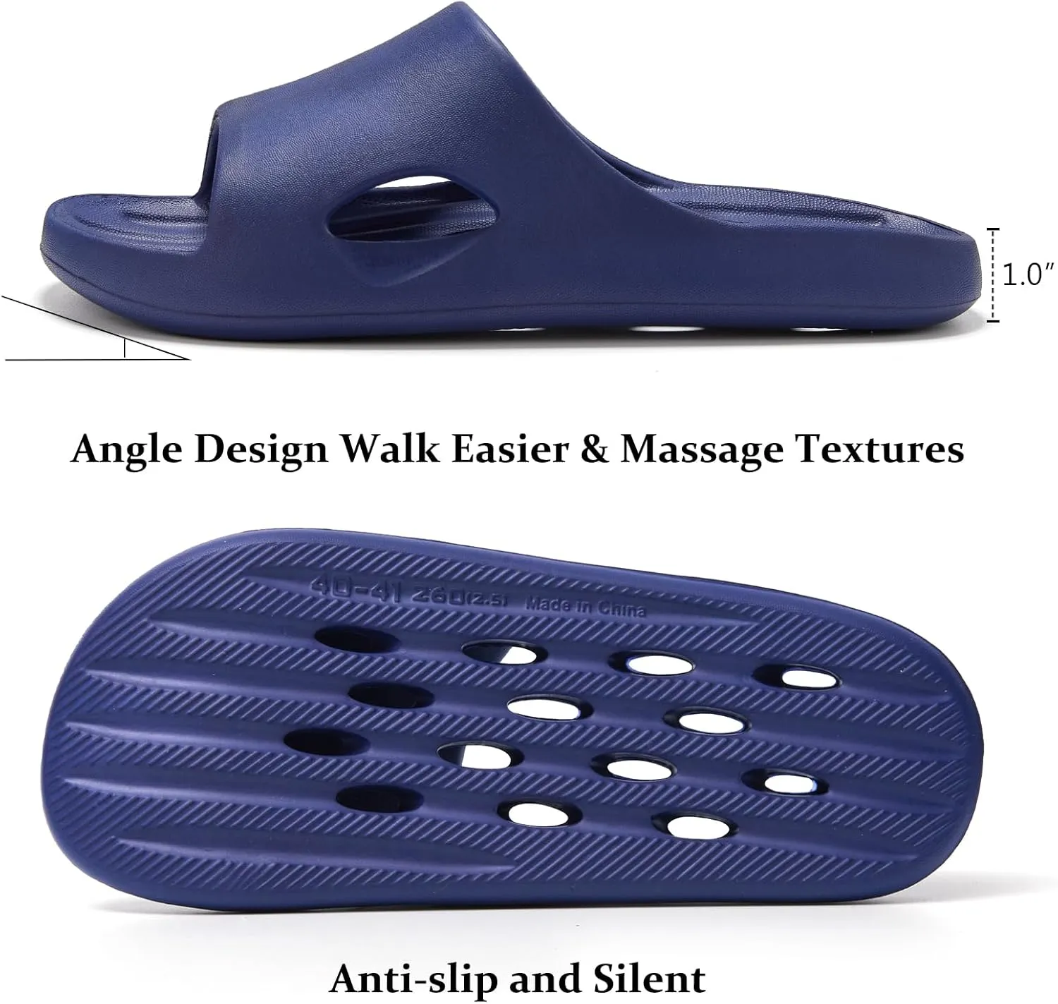 Mens Shower Shoes With Holes Dry Quickly Bath Slippers Womens Non Slip Indoor Home Bedroom Pool Spa Guest College Dorm