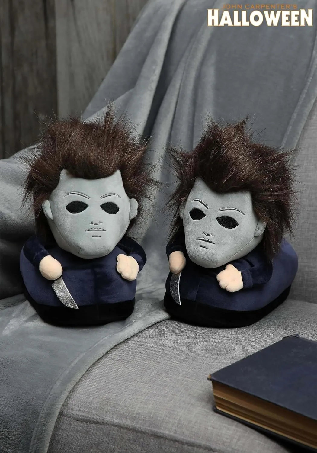 Michael Myers Halloween Slippers for Adults, Officially Licensed Halloween Movie Horror Slippers