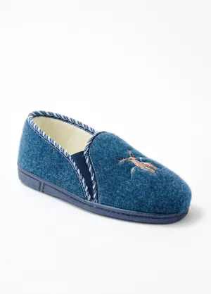Mixed wide embroidered moccasin slipper