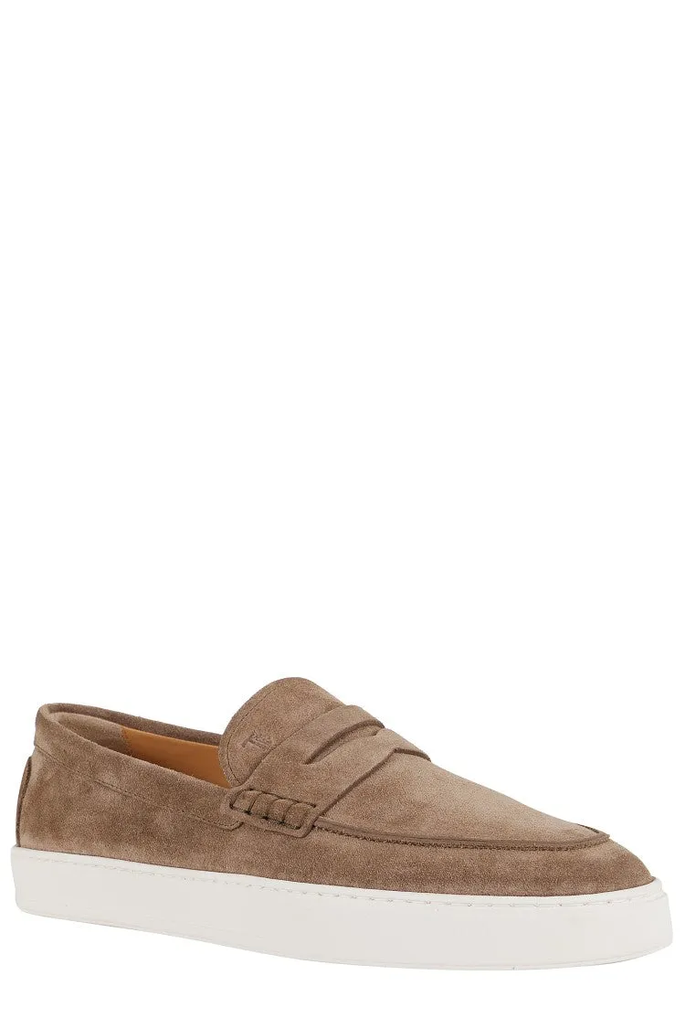 Moccasin With Suede Upper And Rubber Sole