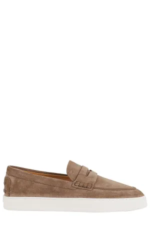 Moccasin With Suede Upper And Rubber Sole