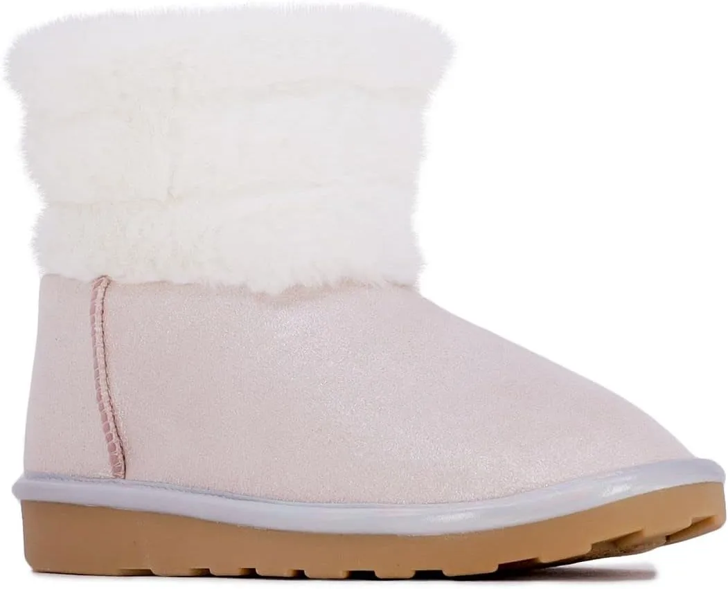 Nautica Kids Girls Boot With Sherpa Fur For Snow And Winter-Warm Ankle Slipper Bootie (Big Kid - Little Kid - Toddler)