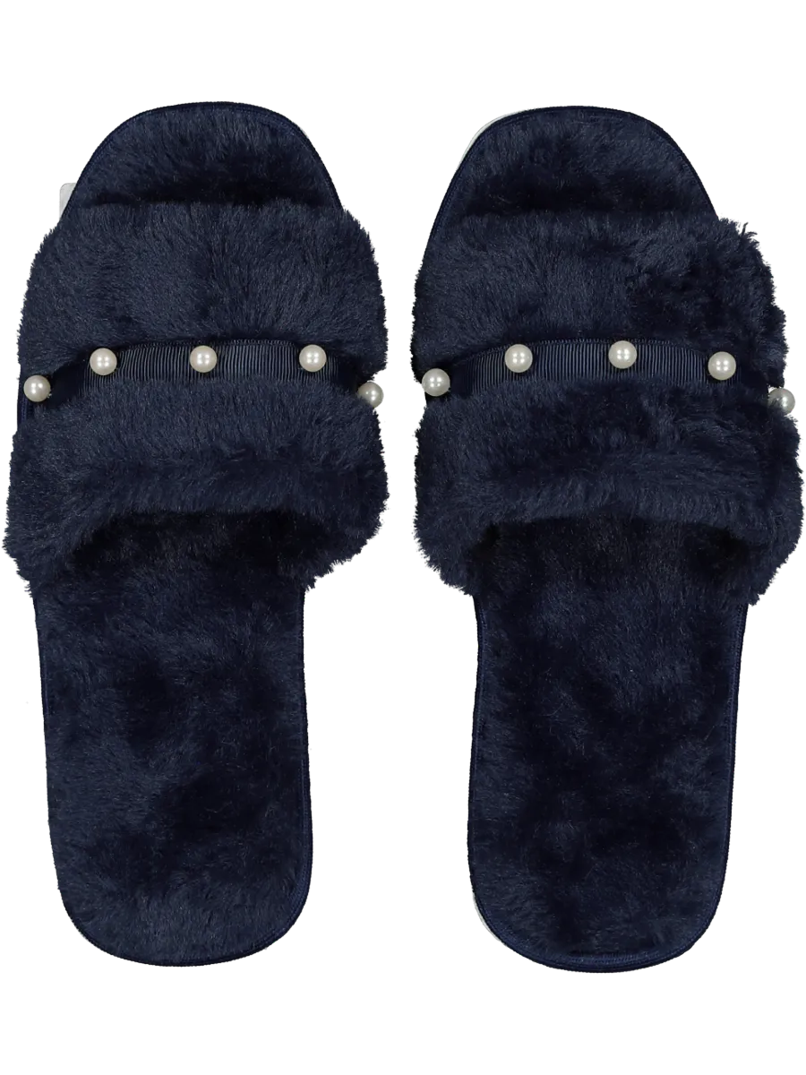 Navy Soft Open Toe Slipper