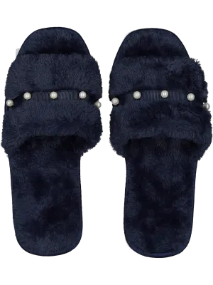 Navy Soft Open Toe Slipper
