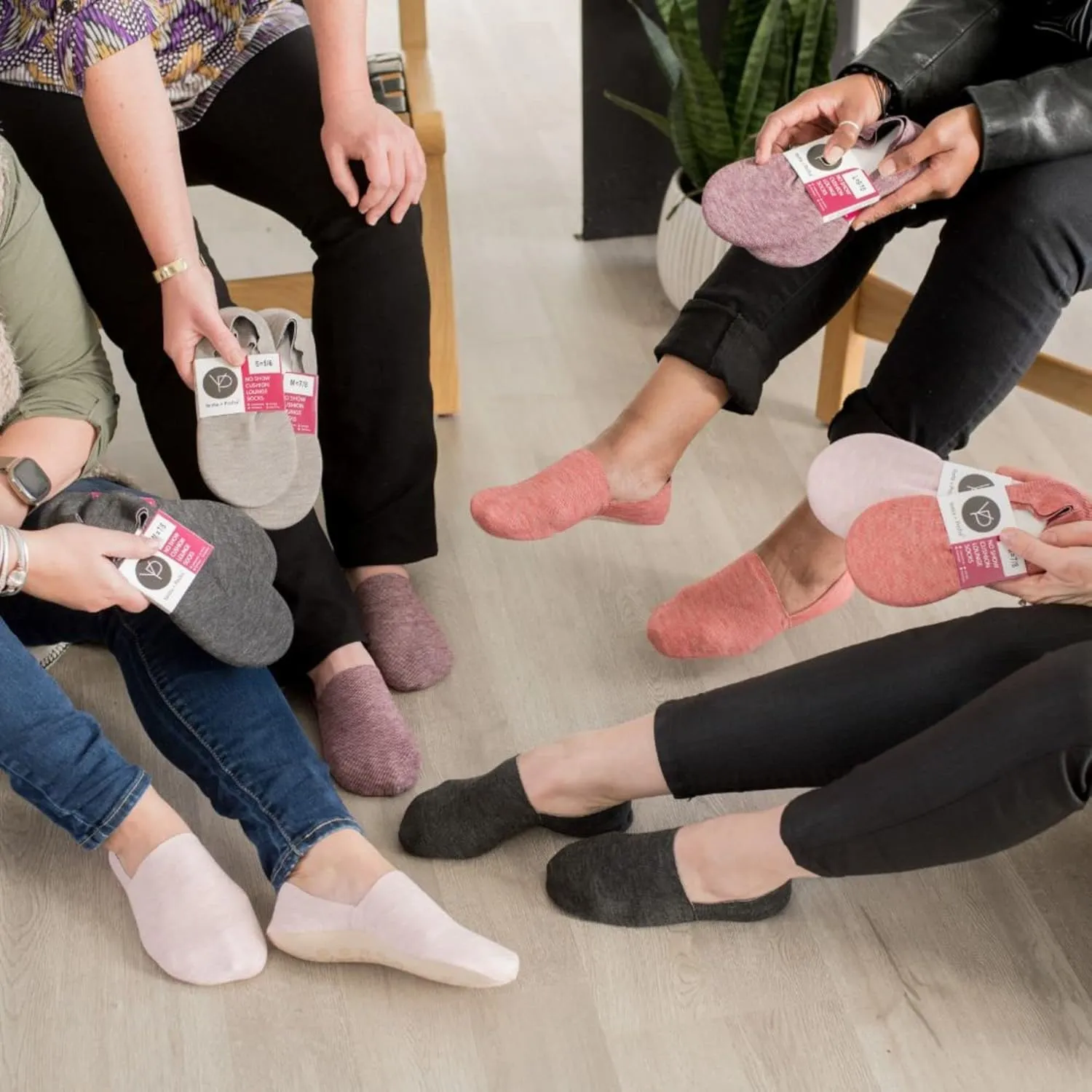 No Show Cushion Lounge Slipper Sock for Women with Anti-Skid Bottom and Heel Grippers
