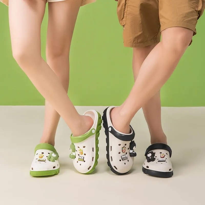 Non-Slip Valentine's Day Cartoon Clogs with Soft Sole and Closed Toe for Summer Beach and Garden Wear