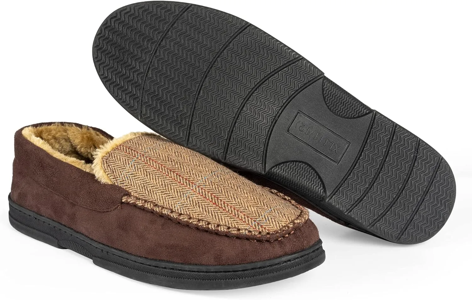 NORTY Moccasin Slippers for Men - Indoor and Outdoor Slip-On Shoes - Perfect for Lounging and Walking Around the House