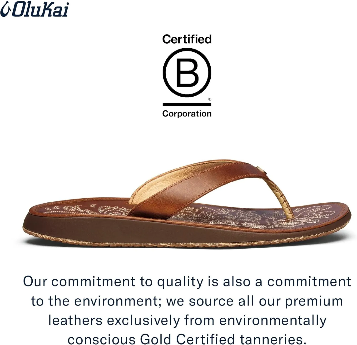 OLUKAI Paniolo Women's Premium Leather Sandals, Versatile & Unique Flip-Flop Slides, All-Day Comfort & Style