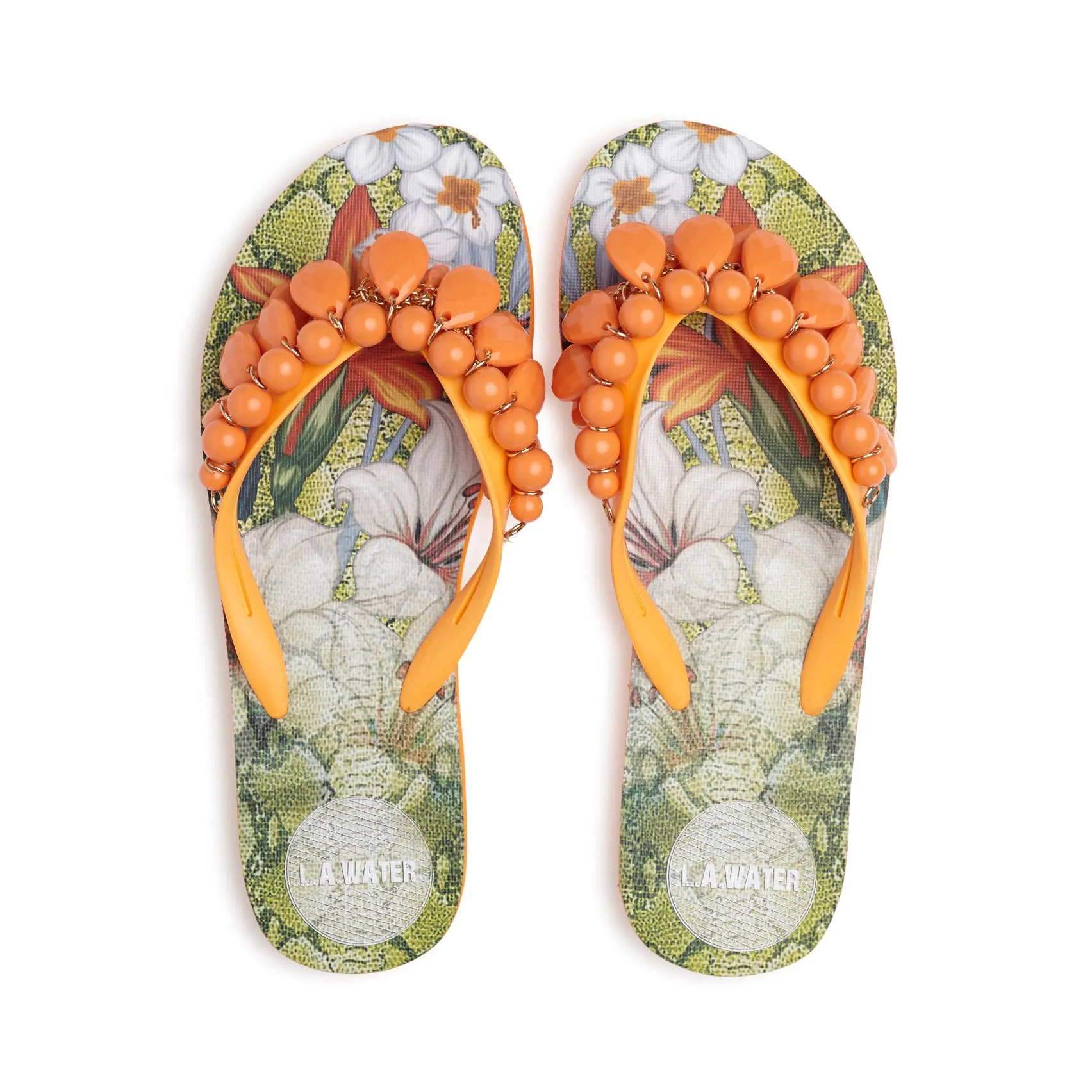 ORANGE FLOWERS SLIPPERS
