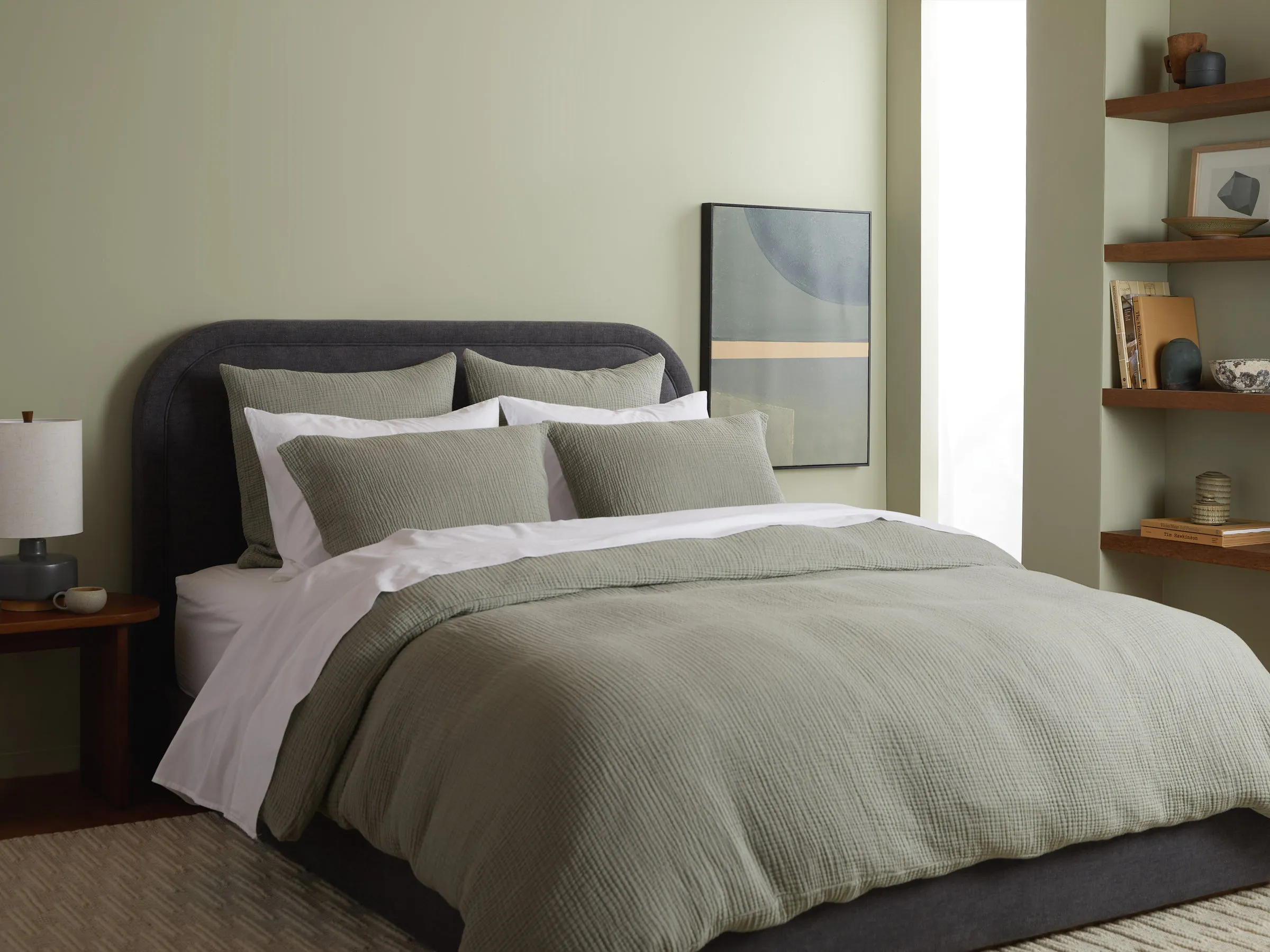 Organic Cloud Cotton Sham Set (Moss)