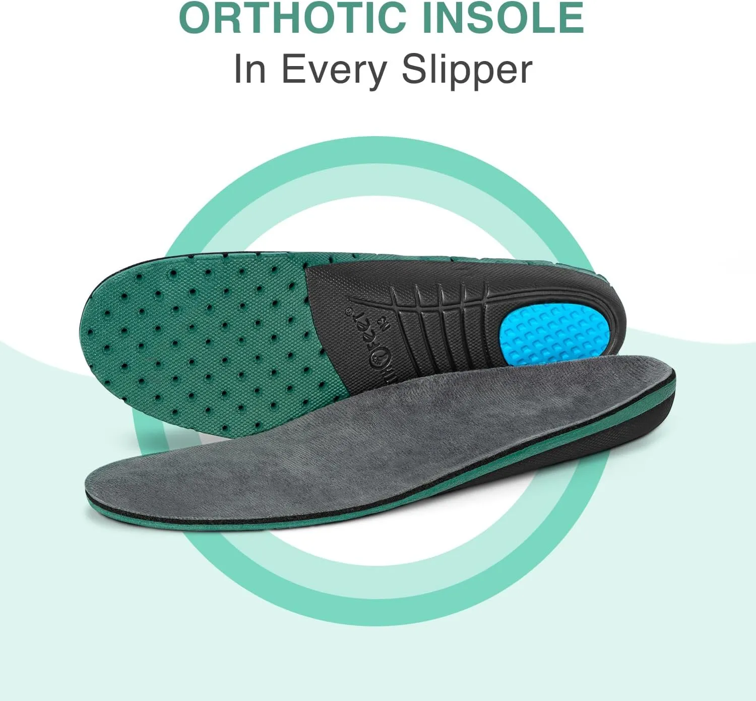 Orthofeet Men's Orthopedic Leather Vito Hands-Free Slipper