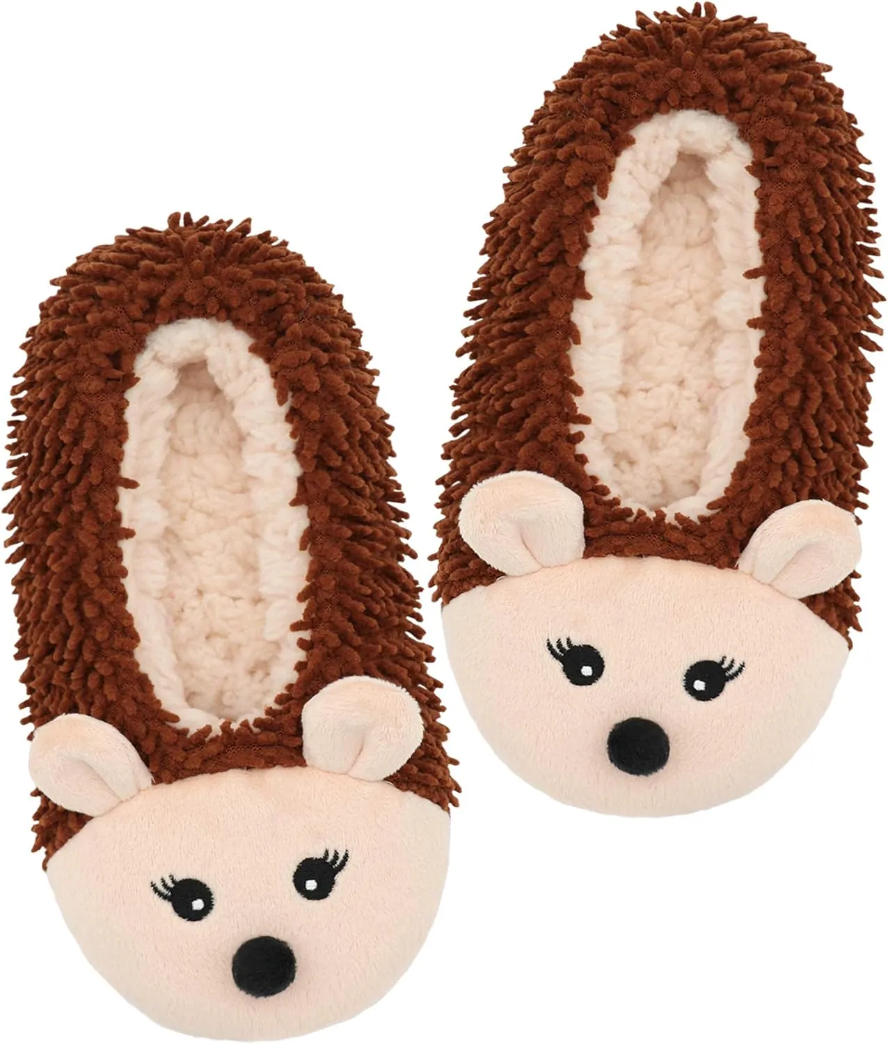 Panda Bros Kid's Animal Slipper Socks, Cartoon Cozy Fleece Indoor Slipper, Fluzzy Warm bedroom Shoes