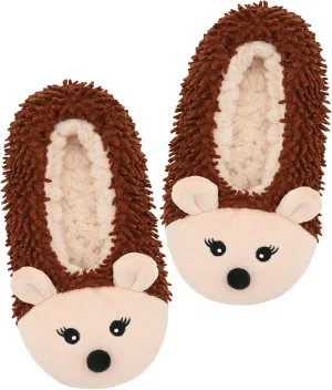 Panda Bros Kid's Animal Slipper Socks, Cartoon Cozy Fleece Indoor Slipper, Fluzzy Warm bedroom Shoes