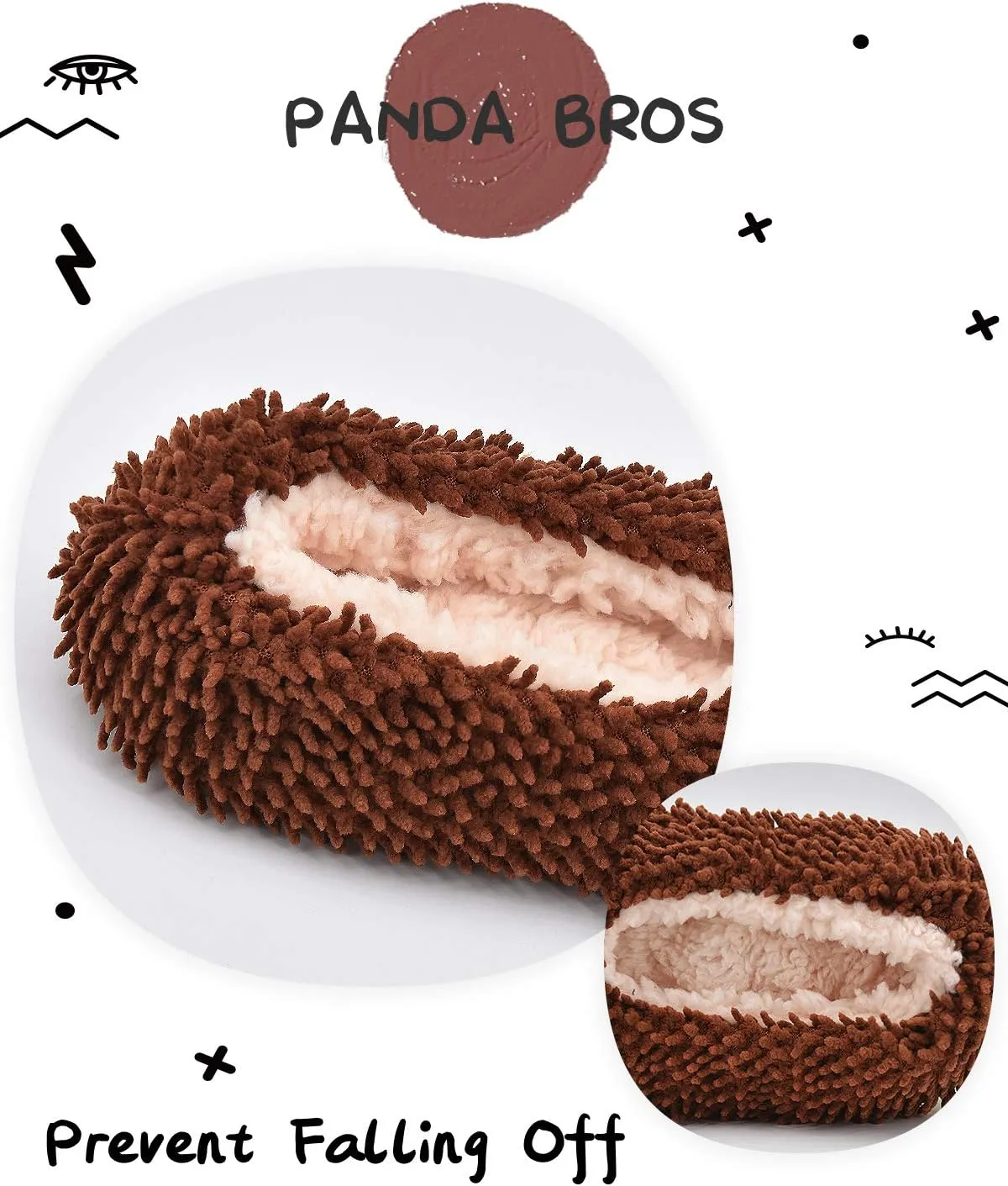 Panda Bros Kid's Animal Slipper Socks, Cartoon Cozy Fleece Indoor Slipper, Fluzzy Warm bedroom Shoes