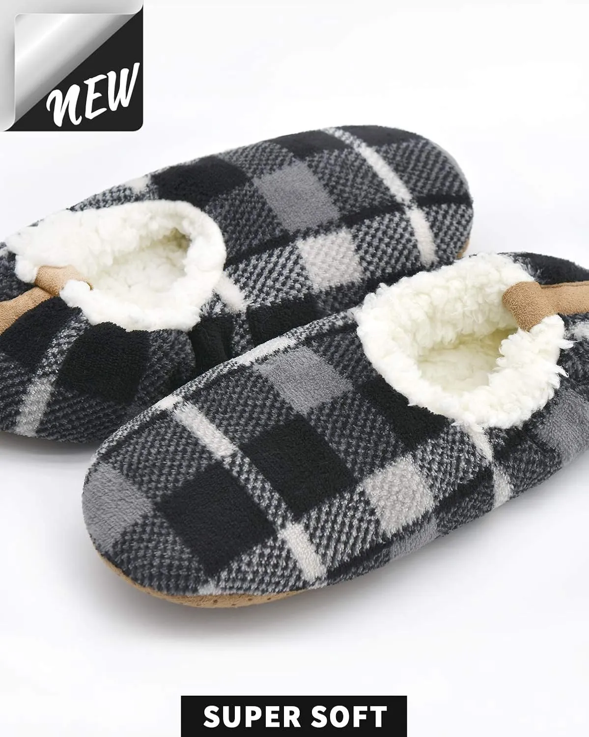 Panda Bros Mens Slipper Socks Low Cut Super Soft Warm Home Sock with Non-Slip Indoor Slipper Shoes Socks