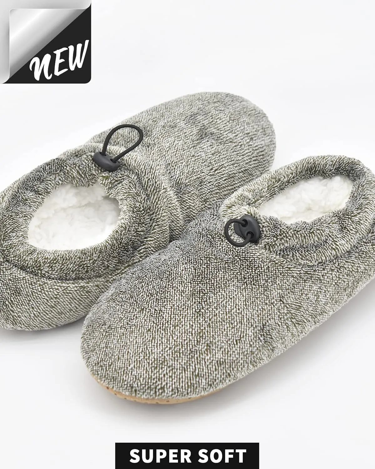 Panda Bros Mens Slipper Socks With Non Skid Bottoms, Warm Slipper Socks With Grippers For Men, Fuzzy House Slippers