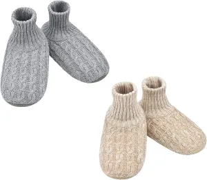 Panda Bros Slipper Socks For Women With Grippers, Fuzzy Womens Slipper Booties With Non Slip Bottoms, Cozy Warm House Slippers