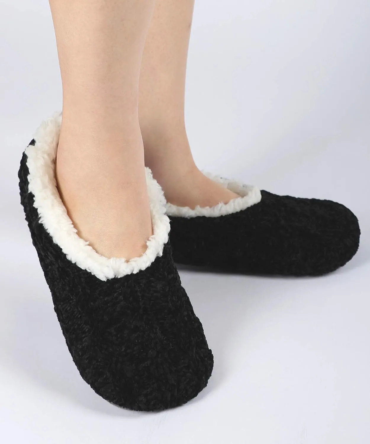Panda Bros Slipper Socks For Women With Grippers, Fuzzy Womens Slipper Socks With Non Slip Bottoms, Cozy Warm House Slippers