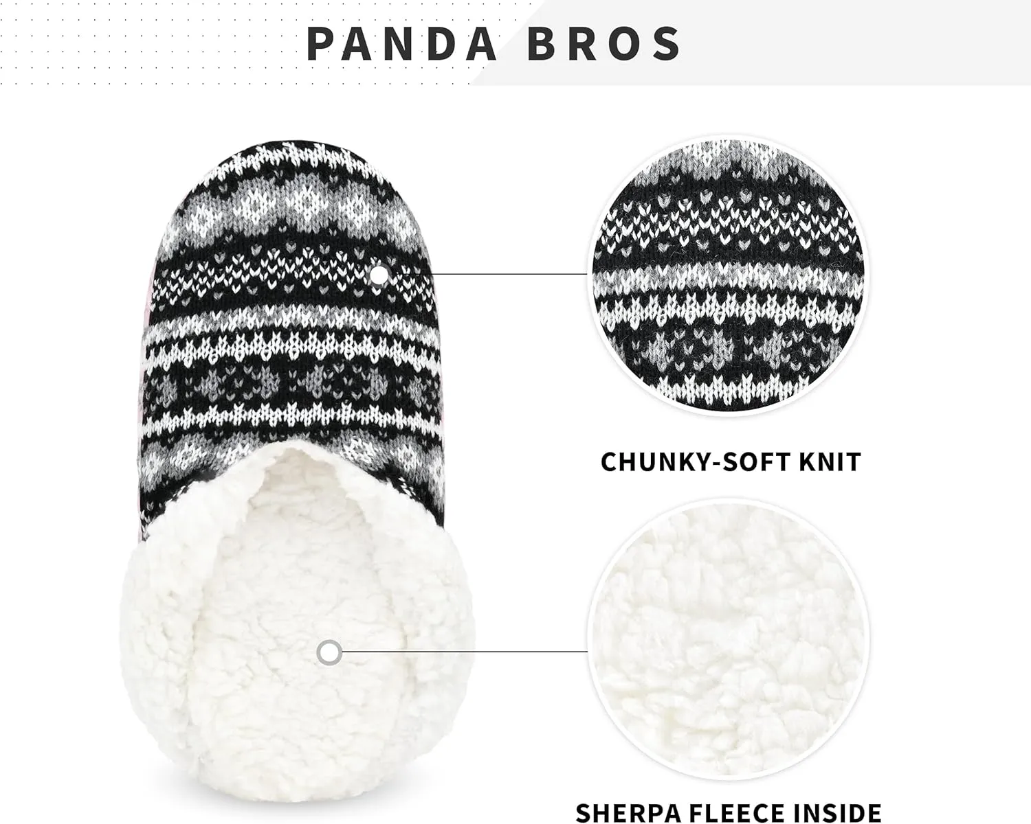 Panda Bros Slipper Socks For Women With Grippers, Fuzzy Womens Slipper Socks With Non Slip Bottoms, Cozy Warm House Slippers