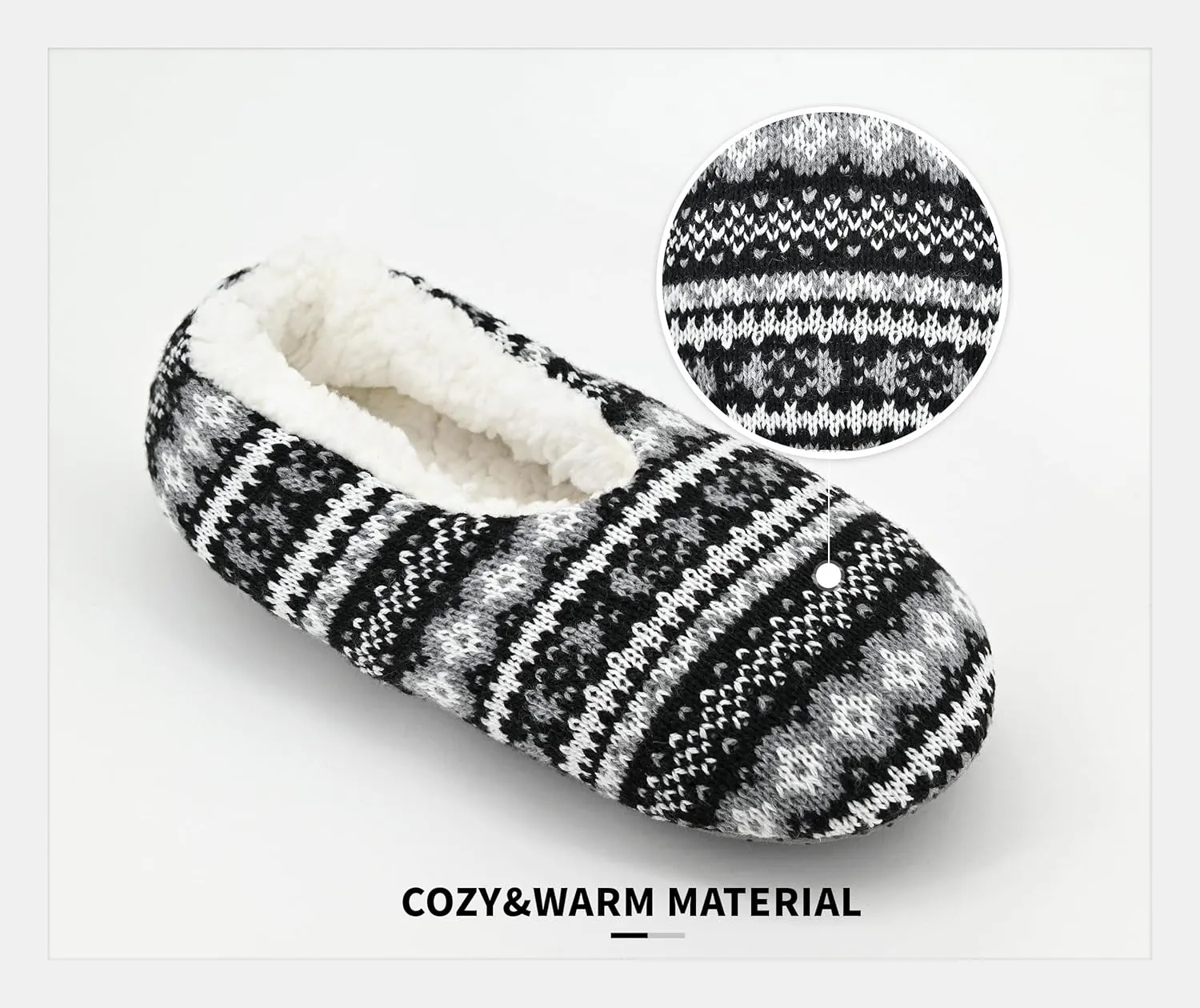 Panda Bros Slipper Socks For Women With Grippers, Fuzzy Womens Slipper Socks With Non Slip Bottoms, Cozy Warm House Slippers