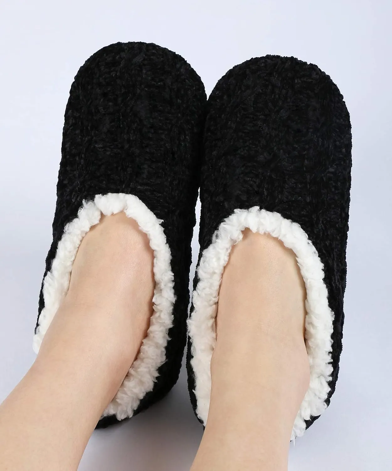 Panda Bros Slipper Socks For Women With Grippers, Fuzzy Womens Slipper Socks With Non Slip Bottoms, Cozy Warm House Slippers