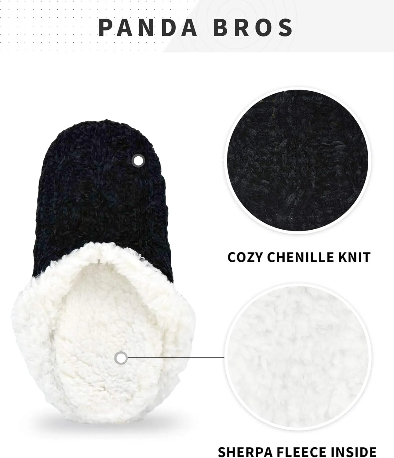 Panda Bros Slipper Socks For Women With Grippers, Fuzzy Womens Slipper Socks With Non Slip Bottoms, Cozy Warm House Slippers