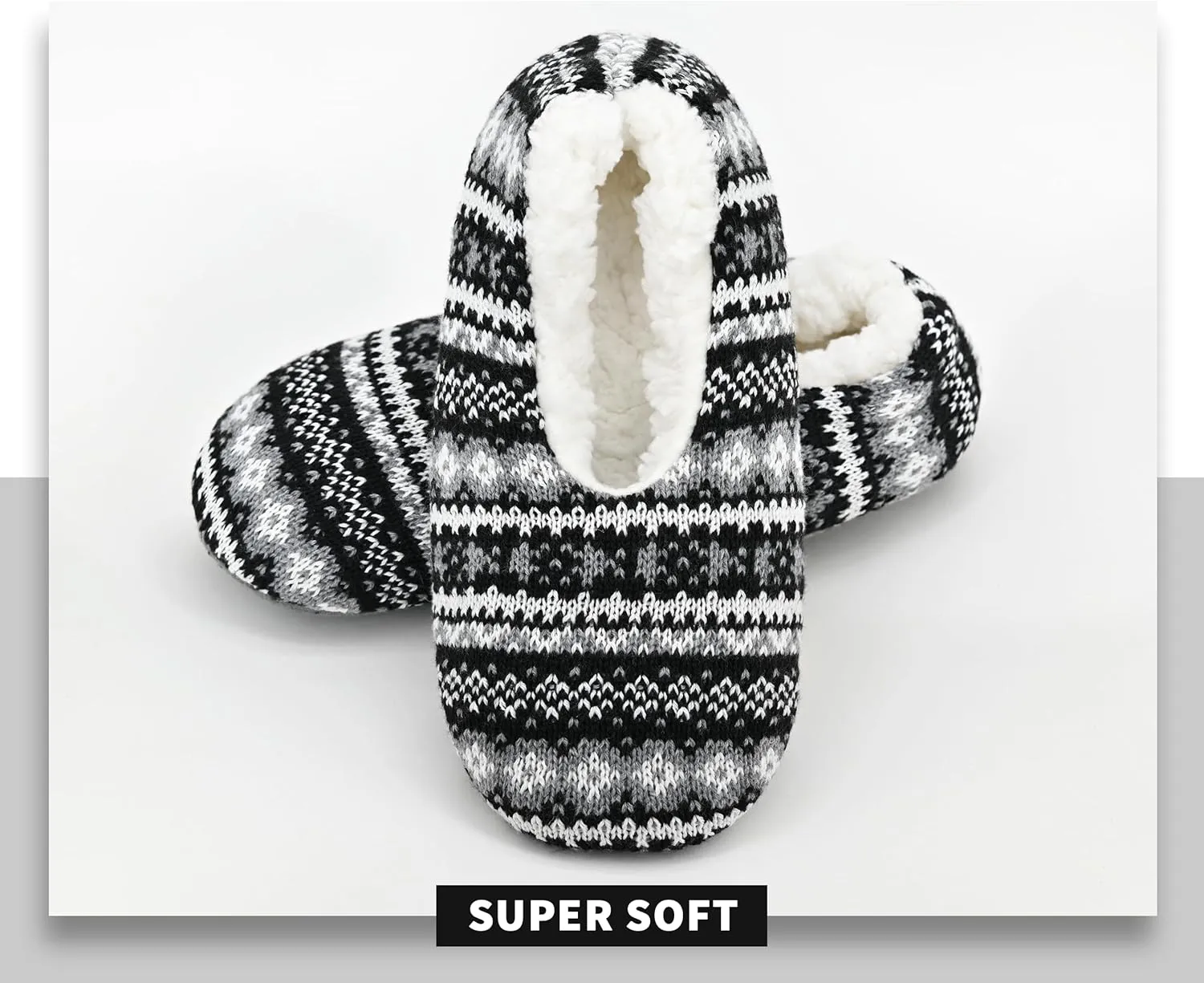 Panda Bros Slipper Socks For Women With Grippers, Fuzzy Womens Slipper Socks With Non Slip Bottoms, Cozy Warm House Slippers