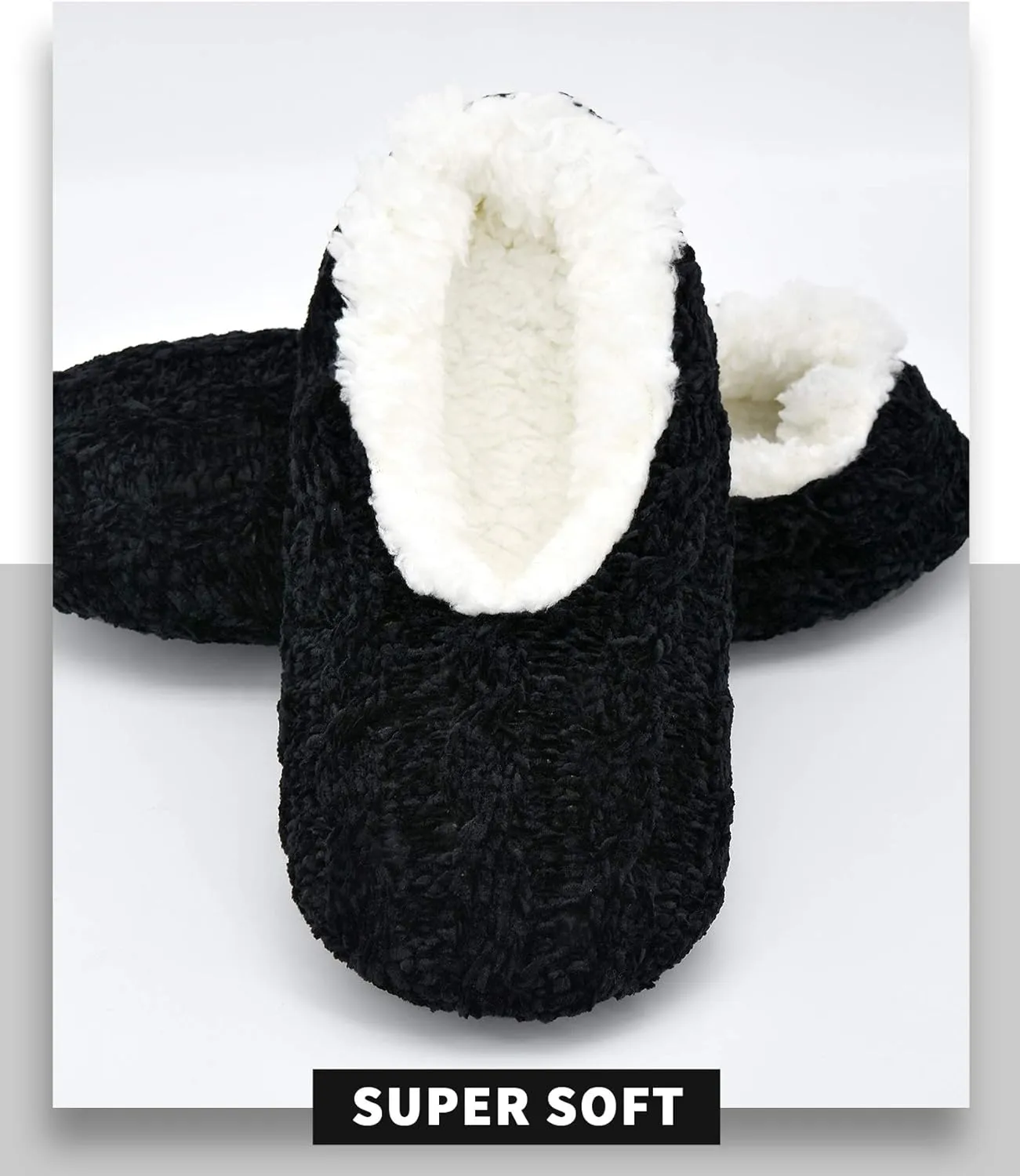 Panda Bros Slipper Socks For Women With Grippers, Fuzzy Womens Slipper Socks With Non Slip Bottoms, Cozy Warm House Slippers