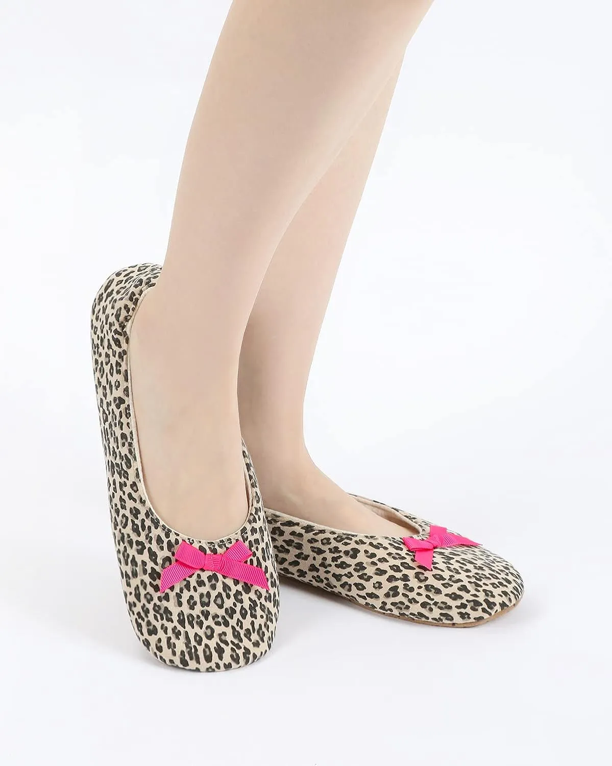 Panda Bros Women's Ballerina House Slippers,Anti-Skid Comfy Warm Ballet Style Slippers