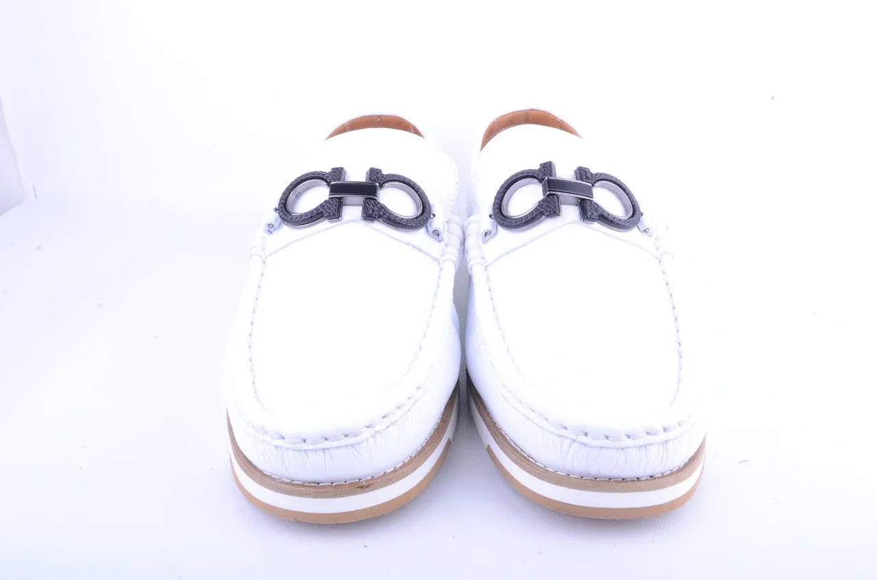 Pelle Line Travor-  Casual Buckle loafer -White