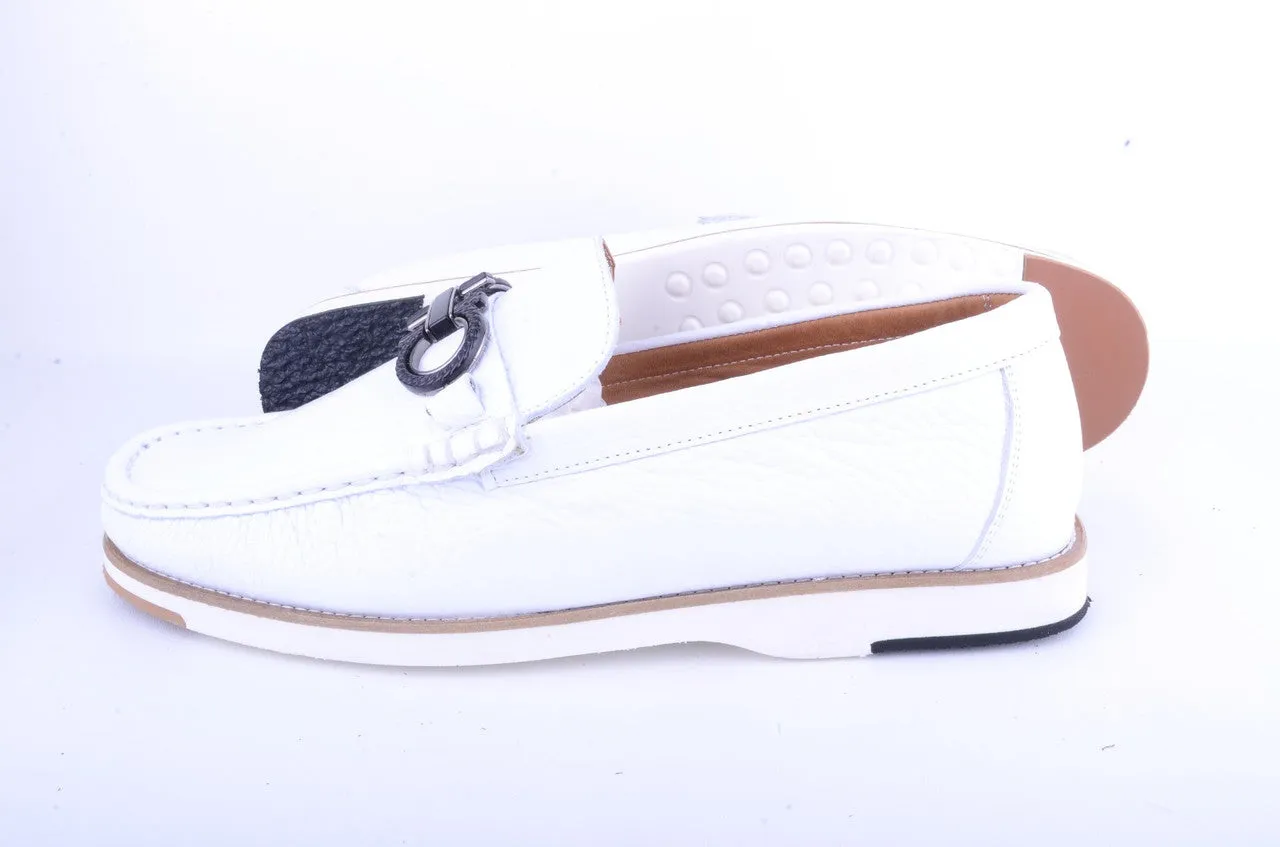 Pelle Line Travor-  Casual Buckle loafer -White