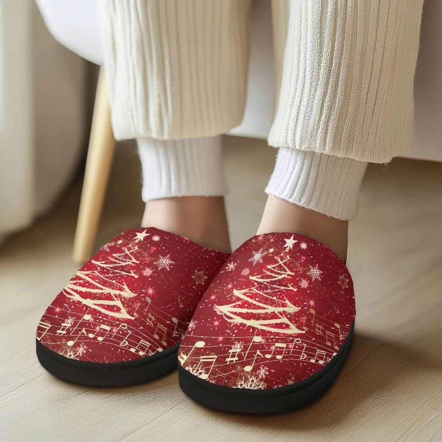 Poceacles House Slippers Women Men Fuzzy Slipper Soft Non-Slip Bedroom Slippers for Home, Travel