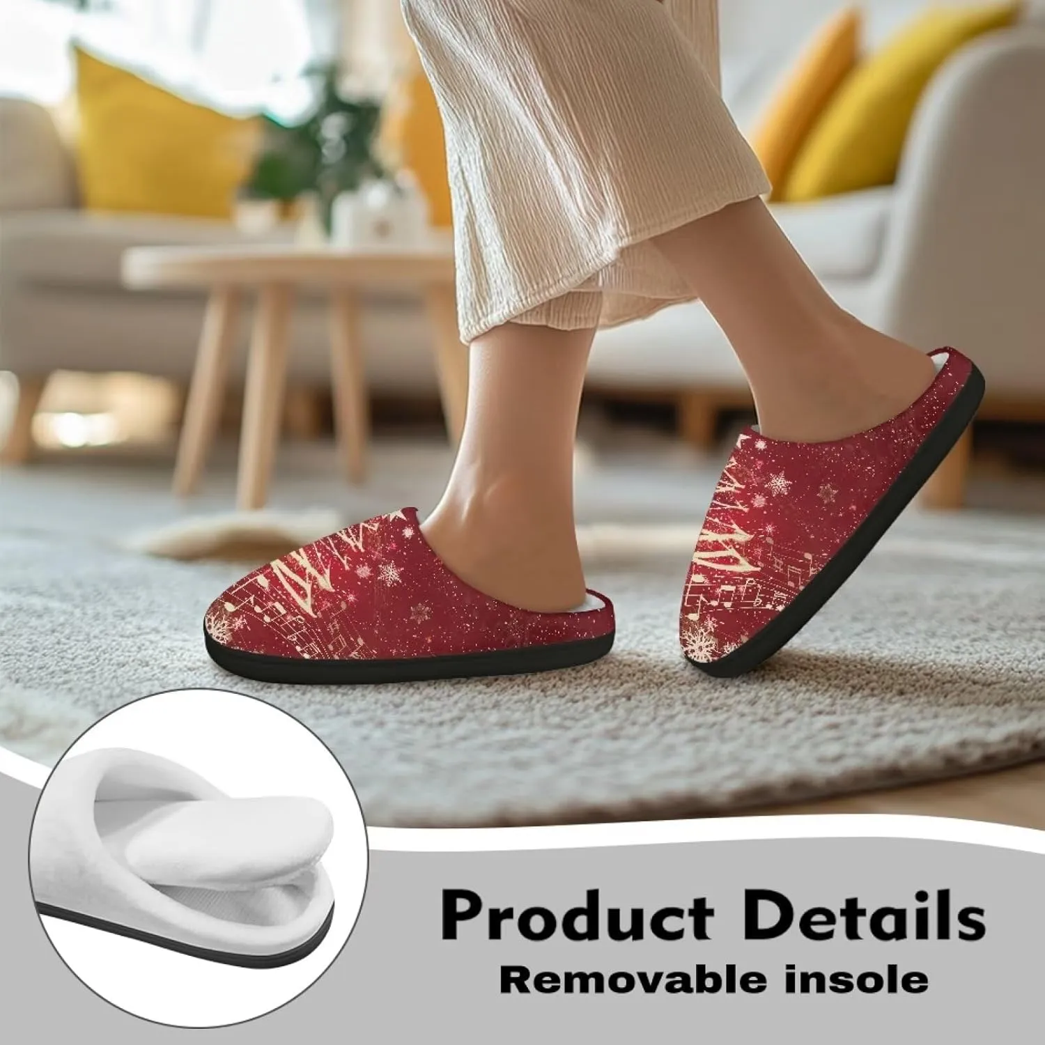 Poceacles House Slippers Women Men Fuzzy Slipper Soft Non-Slip Bedroom Slippers for Home, Travel