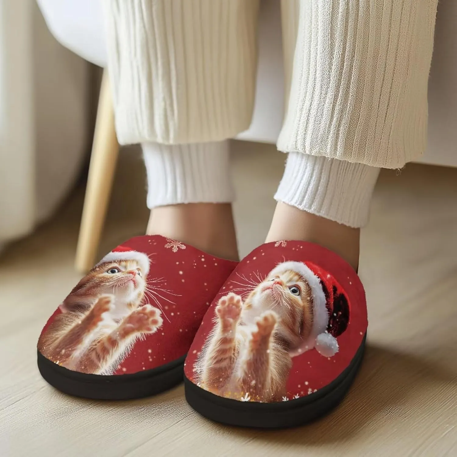 Poceacles House Slippers Women Men Fuzzy Slipper Soft Non-Slip Bedroom Slippers for Home, Travel