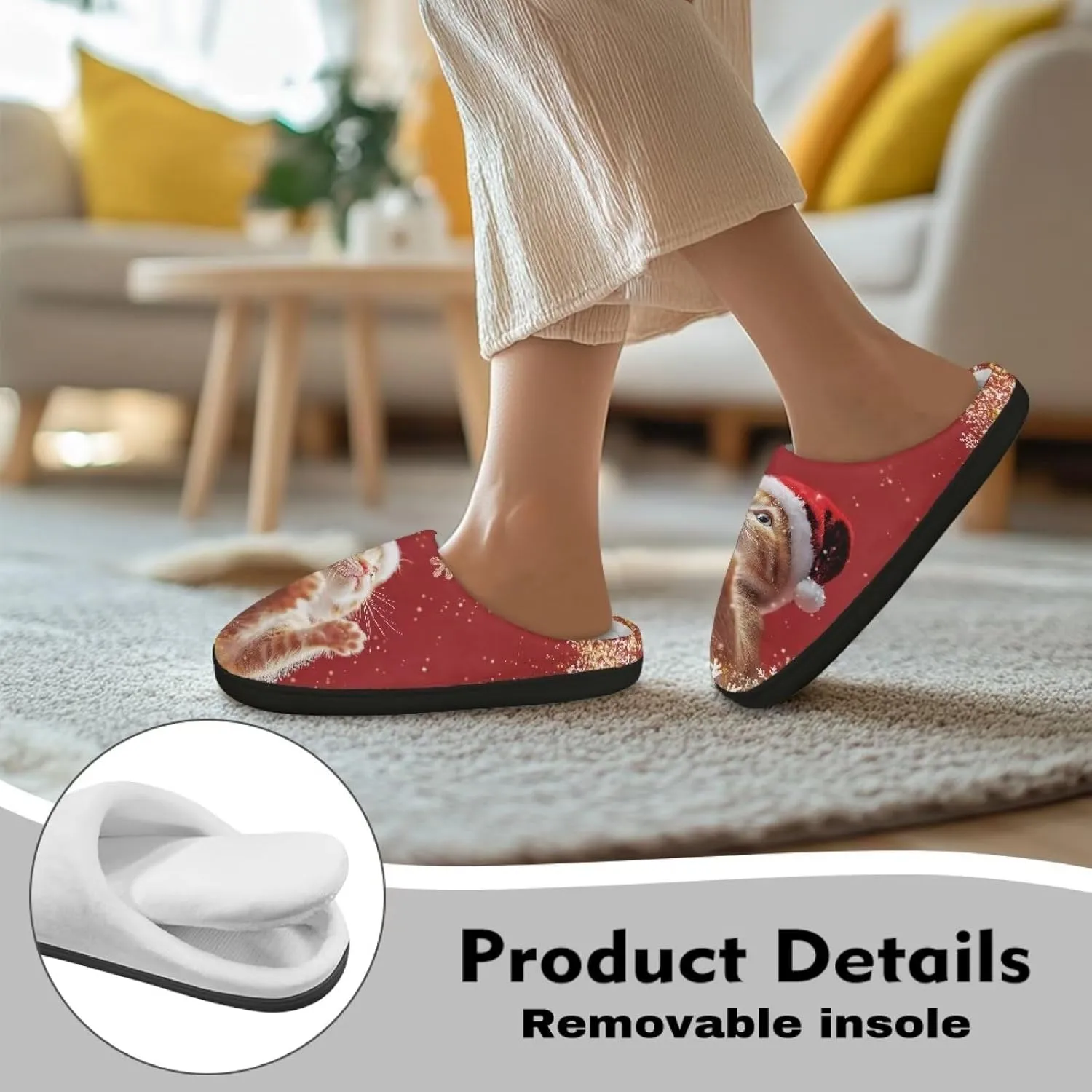 Poceacles House Slippers Women Men Fuzzy Slipper Soft Non-Slip Bedroom Slippers for Home, Travel