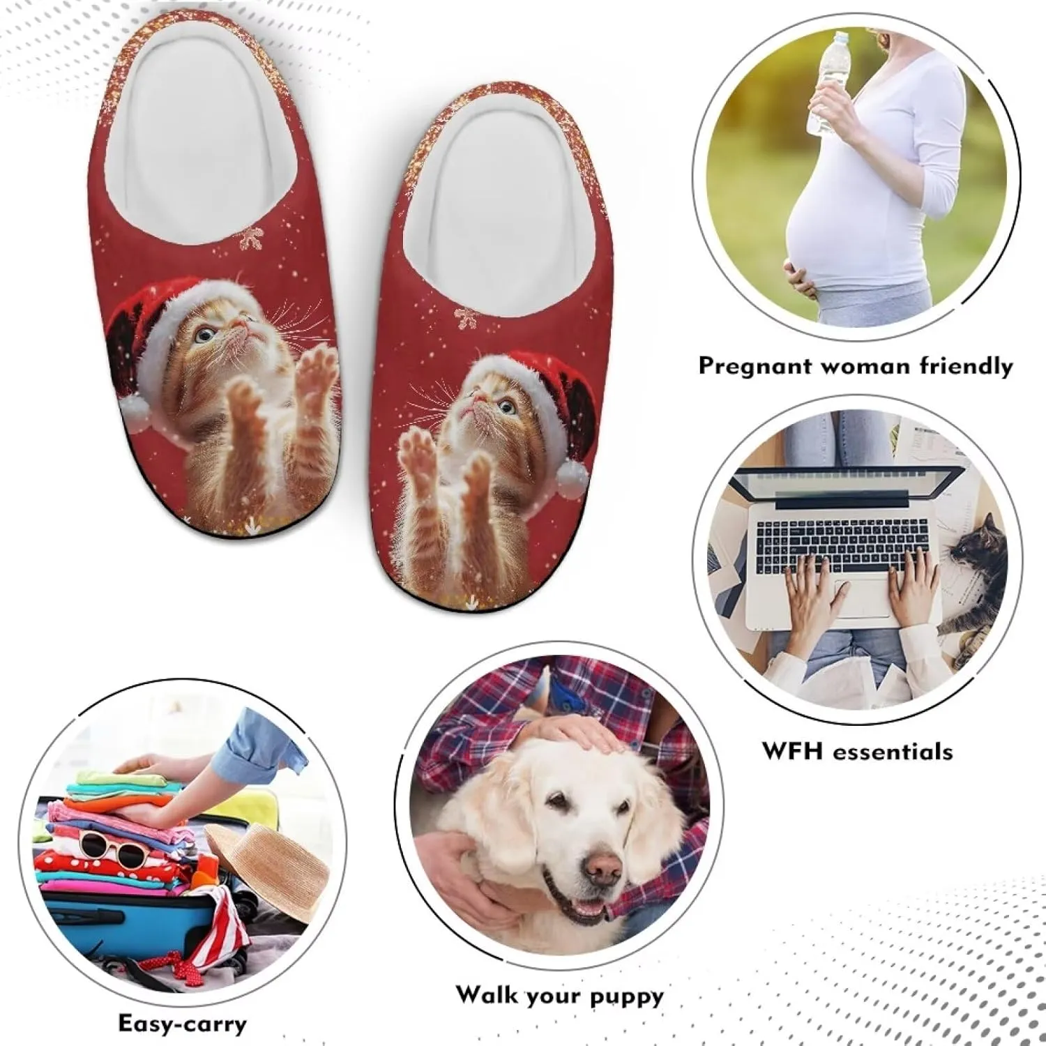 Poceacles House Slippers Women Men Fuzzy Slipper Soft Non-Slip Bedroom Slippers for Home, Travel