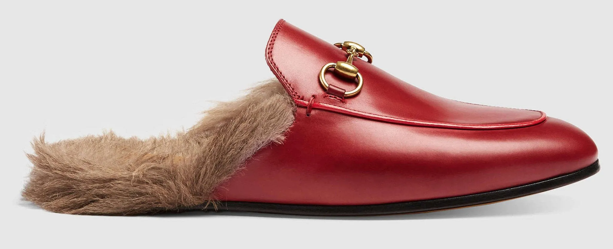 Princetown Horsebit Fur-Lined Leather Loafer-Slippers - (Pink, Red, Black)