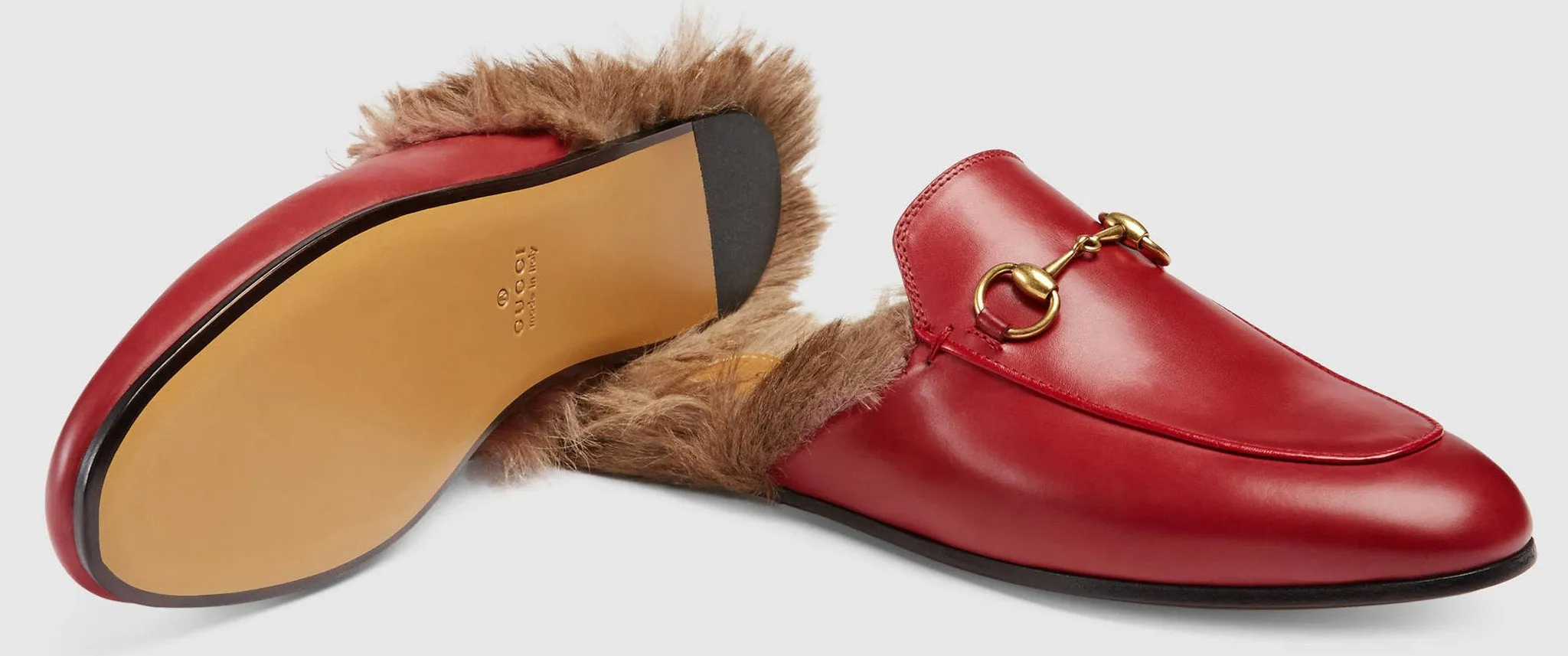 Princetown Horsebit Fur-Lined Leather Loafer-Slippers - (Pink, Red, Black)