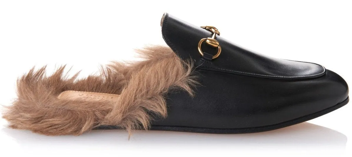 Princetown Horsebit Fur-Lined Leather Loafer-Slippers - (Pink, Red, Black)