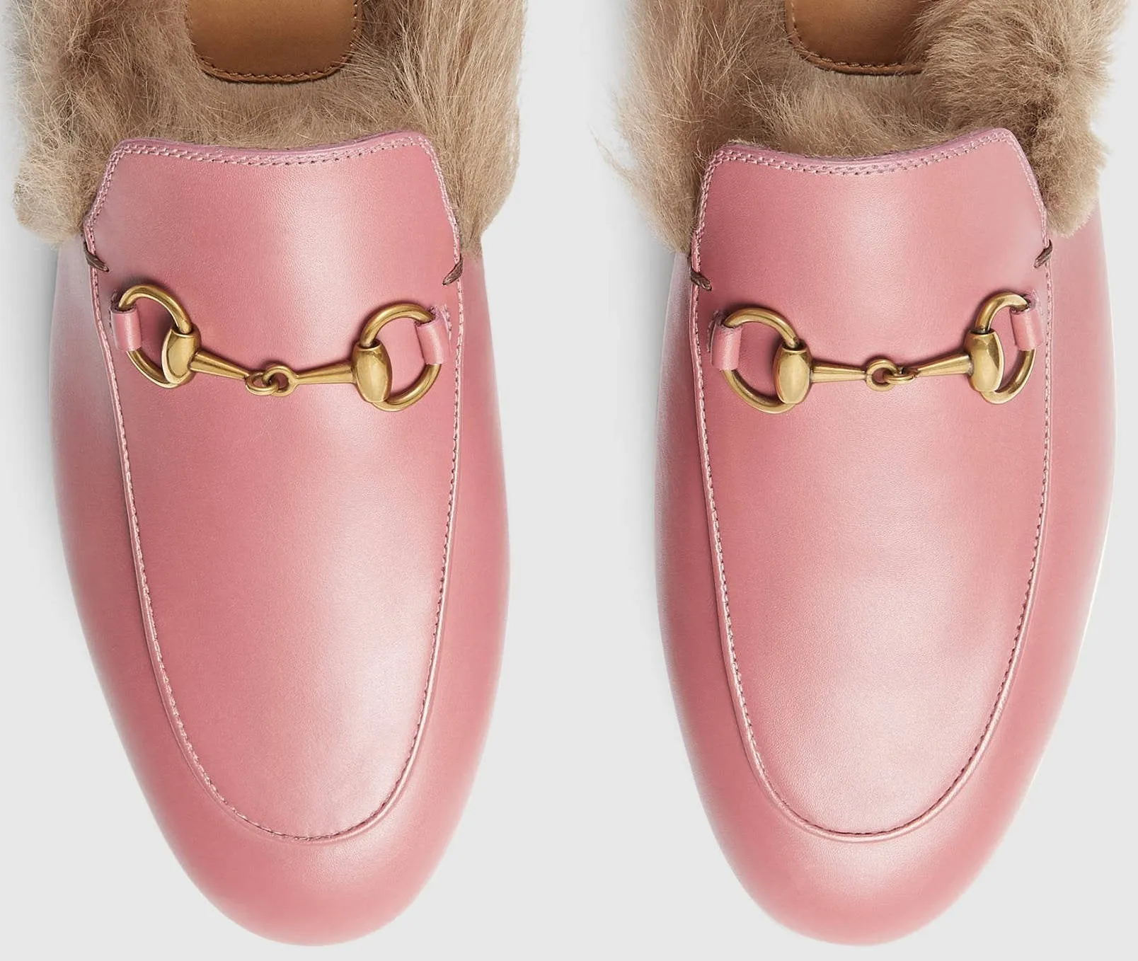 Princetown Horsebit Fur-Lined Leather Loafer-Slippers - (Pink, Red, Black)