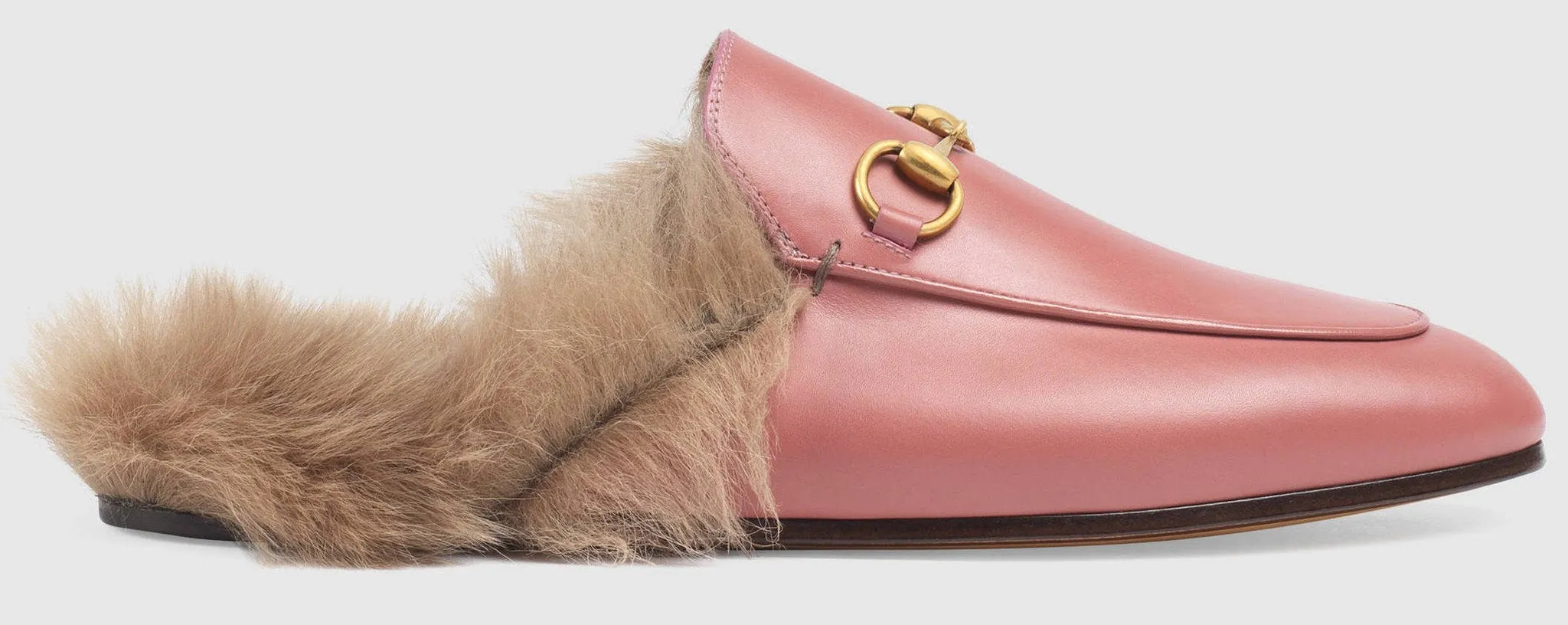 Princetown Horsebit Fur-Lined Leather Loafer-Slippers - (Pink, Red, Black)